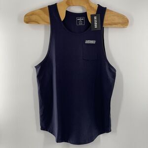NEW RAWGEAR Men's Size Large Sleeveless Tank Top Taupe Pocket Logo‎ Blue